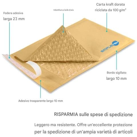 100 X Buste Postali 17/g Per Imballare Spedire Imballaggio Spedizione Pluriball - Foto 4