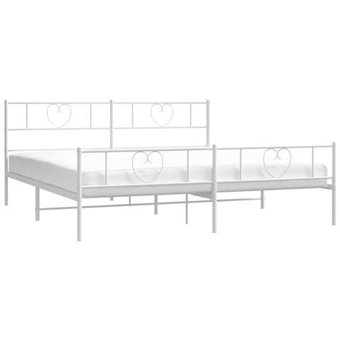Giroletto Con Testiera E Pediera Metallo Bianco 193x203 Cm - Foto 3