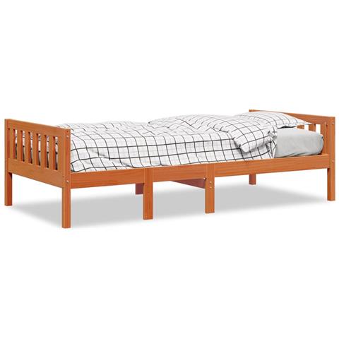 Letto Bambini Senza Materasso Marrone Cera 90x190 Cm Legno Pino - Foto 2