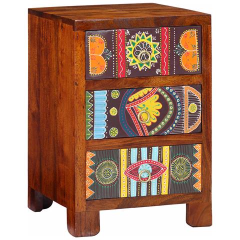 Comodino 40x40x60 Cm In Legno Massello Di Acacia - Foto 1
