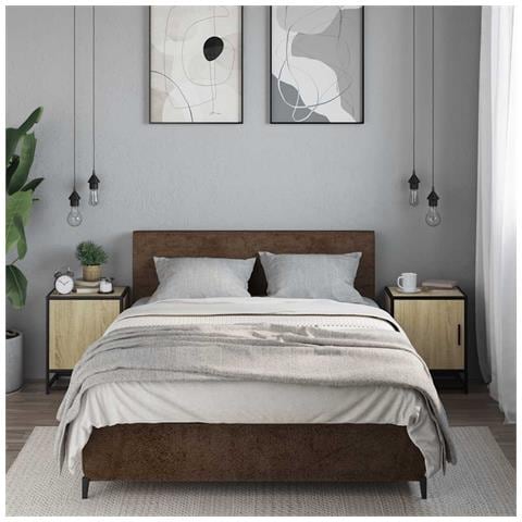 Comodini 2pz Rovere Sonoma 40x31x50cm Legno Multistrato Metallo - Foto 3