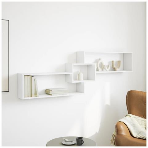 Mobile A Parete 158x18x53 Cm Bianco In Legno Multistrato - Foto 3
