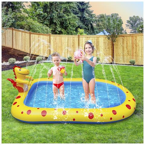 Piscina Splash Pad Con Spruzzatori Laterali E Dinosauro Che Sputa Acqua. 170x110cm. - Foto 2