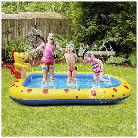 Piscina Splash Pad Con Spruzzatori Laterali E Dinosauro Che Sputa Acqua. 170x110cm. - Foto 4