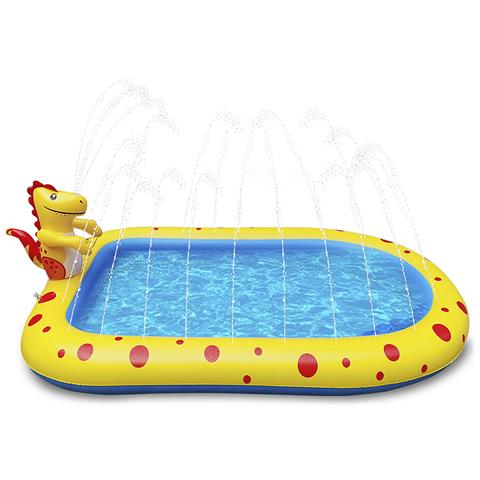 Piscina Splash Pad Con Spruzzatori Laterali E Dinosauro Che Sputa Acqua. 170x110cm. - Foto 1