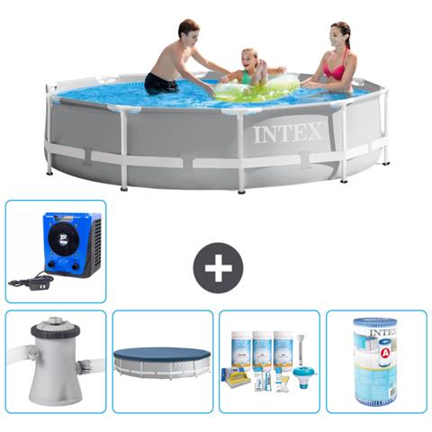 Piscina Fuori Terra - In Giro - 305x76 Cm - Grigio - Include Accessori Coordinati A1998 - Foto 1