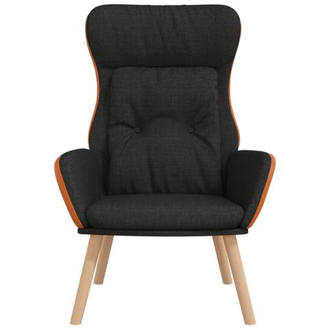 Poltrona Rilassante Nera In Tessuto E Pvc - Foto 2