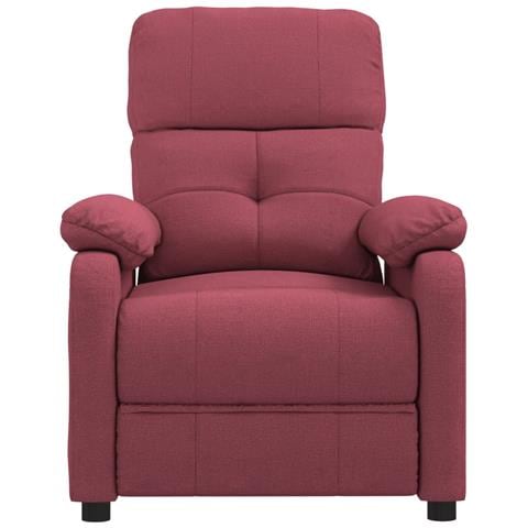 Poltrona Reclinabile In Tessuto Rosso Vino - Foto 2