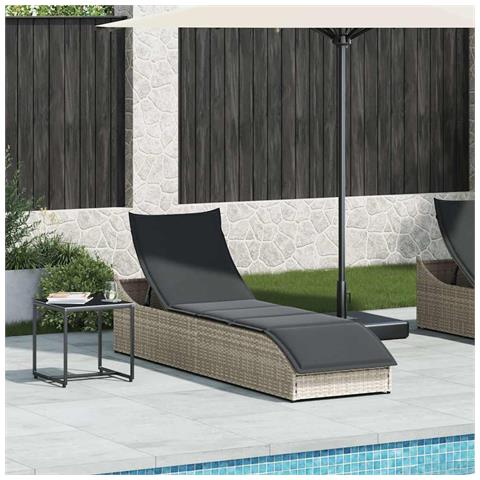 Lettino Prendisole Pieghevole con Cuscino e Portaoggetti - Foto 2