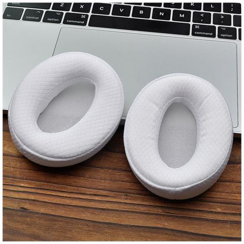 Cuscinetti Auricolari In Rete Da Calcio Bianchi Per Sennheiser Hd 4.series - Confezione Da 2 - Foto 2