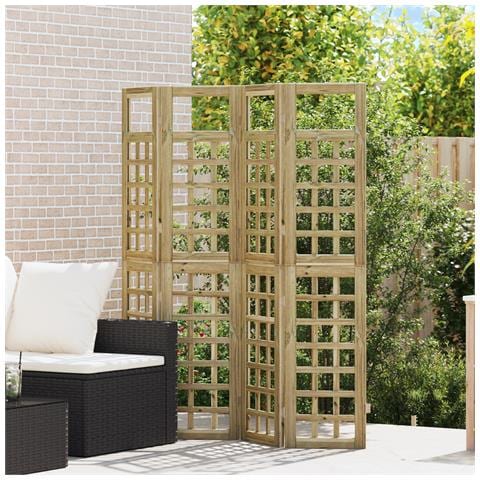 Schermo per Privacy Esterno 4 pannelli in legno di pino, Schermo Esterno 120x180 cm in legno di pino - Foto 2