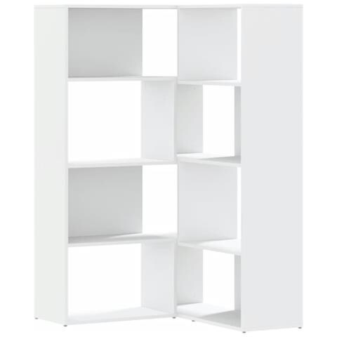 Libreria Angolare 4Ripiani Bianca 85x85x140cm Legno Multistrato - Foto 1