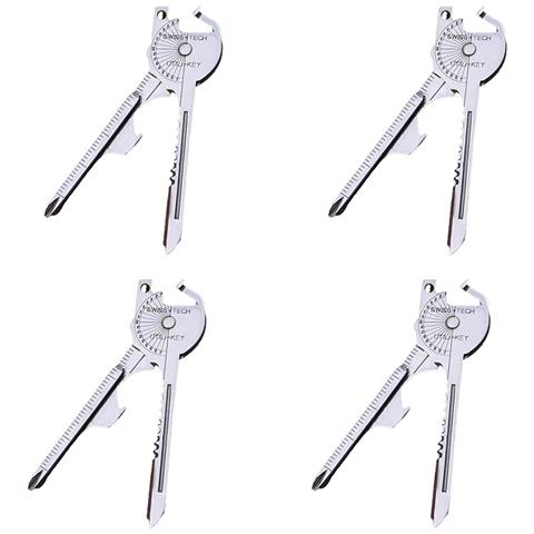 Set Da 4 Utensili Portachiavi Multifunzione: Mini Anello Portachiavi Pieghevole 8-in-1 - Foto 1