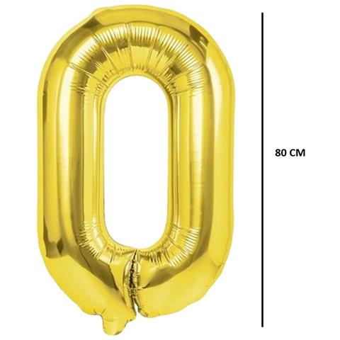 Palloncino Foil Numero 0 Compleanno Anniversario Oro 80 Cm - Foto 4