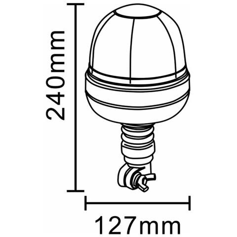 Lampeggiante Per Trattori Alogeno Base Flessibile A Baionetta 24v 70w - Foto 2