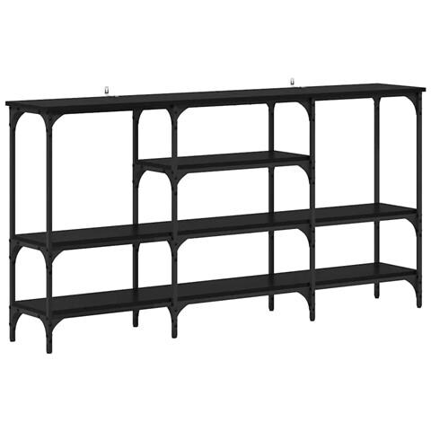 Tavolo consolle Rovere nero 160 x 29 x 80 cm Legno multistrato - Foto 1