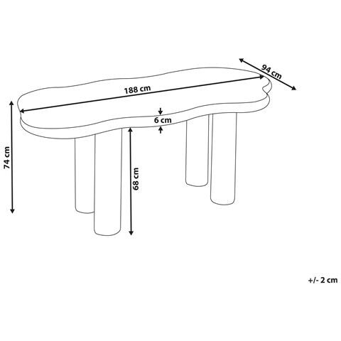 Tavolo Da Pranzo Ondle Bianco Sporco 94 Cm 188 Cm - Foto 7