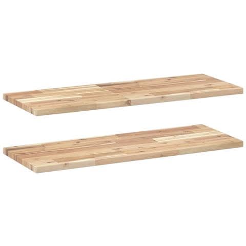 Mensole da Parete 2 pz 80x30x2 cm Legno Acacia Non Trattato - Foto 1