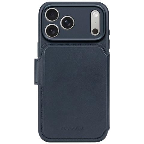 Custodia A Libro Per Iphone 17 Pro Max Magsafe In Pelle Con Cover Staccabile, Blu Marina - Foto 1