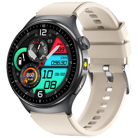 Smartwatch Con Display Amoled, Ecg, Monitoraggio Frequenza Cardiaca E Ossigeno Nel Sangue Beige - Foto 1