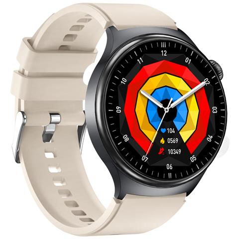 Smartwatch Con Display Amoled, Ecg, Monitoraggio Frequenza Cardiaca E Ossigeno Nel Sangue Beige - Foto 2