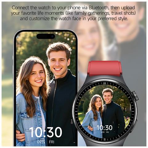 Smartwatch Con Display Amoled, Ecg, Monitoraggio Frequenza Cardiaca E Ossigeno Nel Sangue Beige - Foto 7