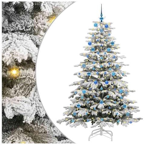 Albero di Natale Artificiale con Rami Pieghevoli Bianco 210 cm - Foto 1