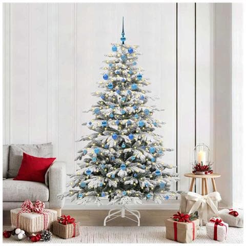 Albero di Natale Artificiale con Rami Pieghevoli Bianco 210 cm - Foto 2