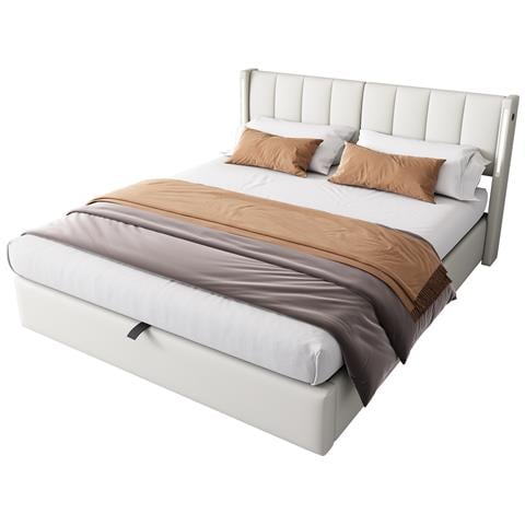 Letto Con Design Moderno, Usb, Led E Testiera Regolabile - Foto 1