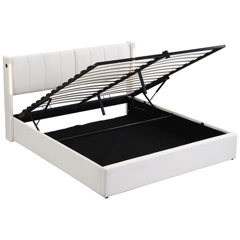 Letto Con Design Moderno, Usb, Led E Testiera Regolabile - Foto 3