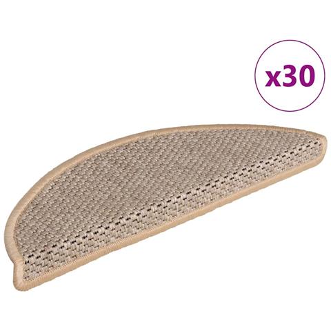 Tappeti Adesivi Scale Aspetto Sisal 30pz 56x17x3cm Beige Chiaro - Foto 1