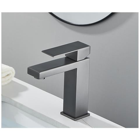 Rubinetto per lavabo da bagno, Blackswan, tipo M311, modello corto grigio antracite, misura 18,5 cm - Foto 4