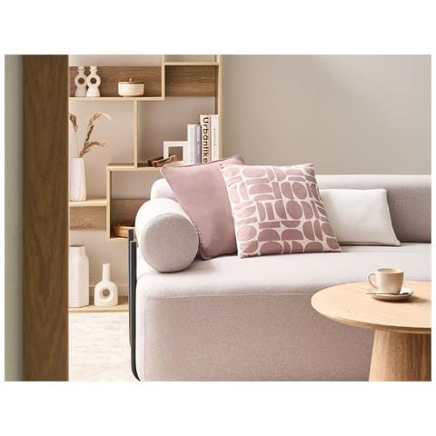 Set Di 3 Cuscini Decorativi Pentace Cotone 30 X 50 Cm 45 X 45 Cm Rosa Tinta Unita - Foto 1