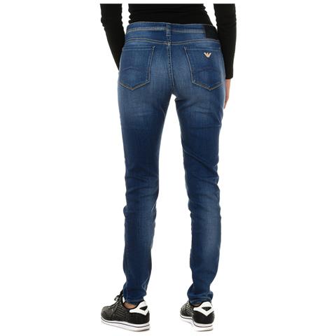 Pantaloni Lunghi Da Donna In Denim Effetto Vissuto Realizzati In Tessuto Elasticizzato 3y5j28-5d0zz - Foto 3