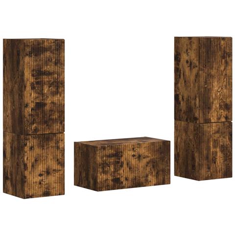 Set mobile TV 5 pcs Rovere fumé Legno multistrato - Foto 1