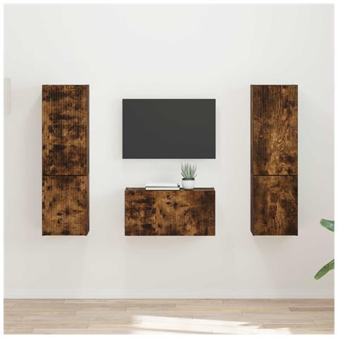 Set mobile TV 5 pcs Rovere fumé Legno multistrato - Foto 2