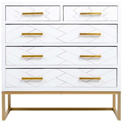 Cassettiera 4 Cassetti Legno E Metallo 80x39,5x81h Cm - Foto 2