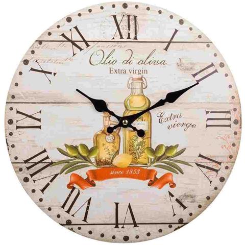 Orologio Da Parete In Legno Marrone D34x2h - Foto 1