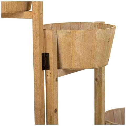 Supporto Con 5 Cesti In Legno Marrone 124x20x90,5h - Foto 8