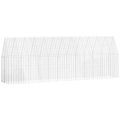 Gabbia per polli 2 pcs Argento 600 x 100 x 210 cm - Foto 1