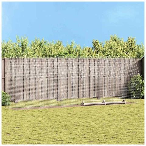 Gabbia per polli 2 pcs Argento 600 x 100 x 210 cm - Foto 2