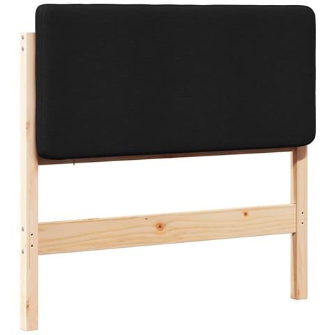 Testiera imbottita Marrone e Nero 80 cm Pino massello - Foto 1