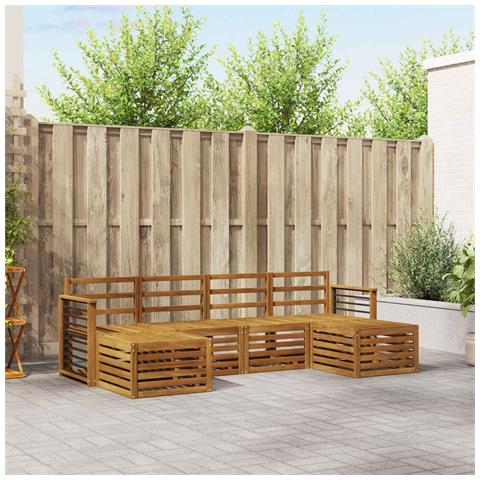 Set divani 6 pcs Naturale Legno di Acacia Massello - Foto 2