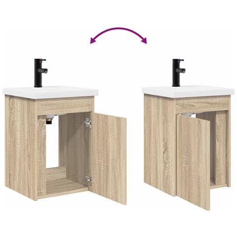 Mobile bagno con rubinetto Rovere Sonoma 42 x 40 x 74,5 cm - Foto 9