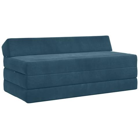 Divano Letto Pieghevole Blu 120 x 60 x 49 cm Tessuto - Foto 1