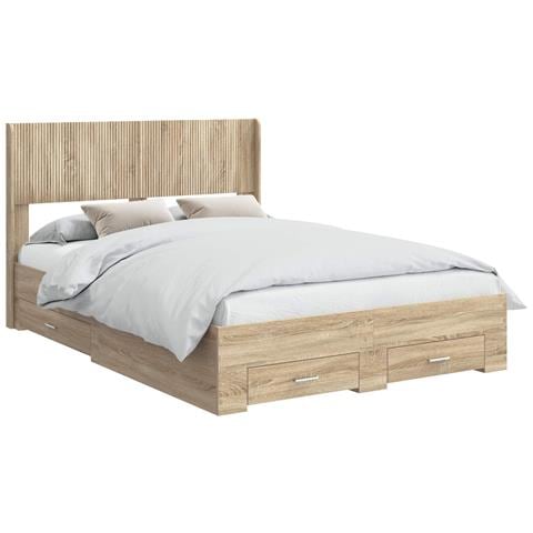 Struttura del letto con stoccaggio e testata Rovere Sonoma - Foto 1