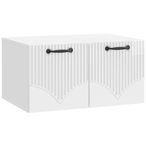Mobile Porta TV da Muro Bianco Lucido 59,5 x 41 x 30 cm - Foto 1