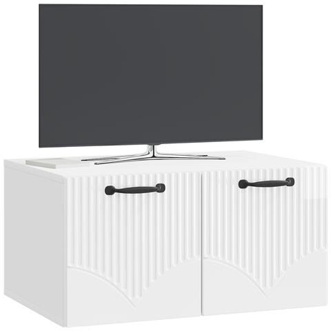 Mobile Porta TV da Muro Bianco Lucido 59,5 x 41 x 30 cm - Foto 2