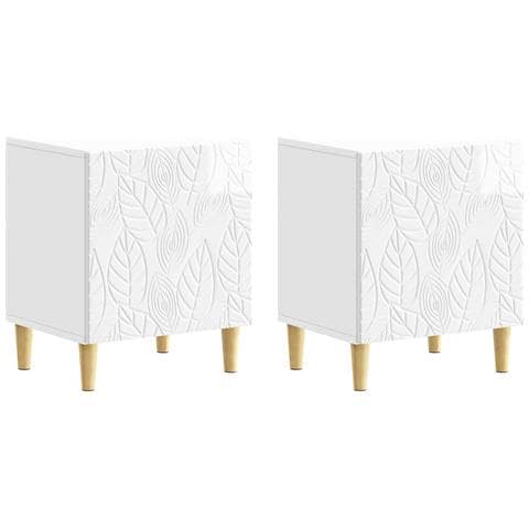 Comodino 2 pcs Bianco Lucido 43 x 34,5 x 50 cm - Foto 1