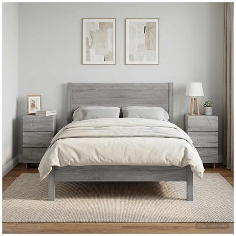 Comodino 2 pz Grigio Sonoma 33,5 x 34,5 x 60 cm Legno composito - Foto 2